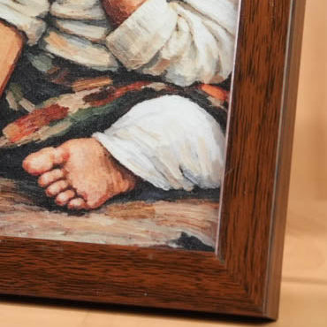 Neem Karoli Baba Serene Painting Brown Frame- Small